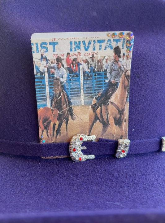 Vintage Team Roping Bedazzled Single Hat Card