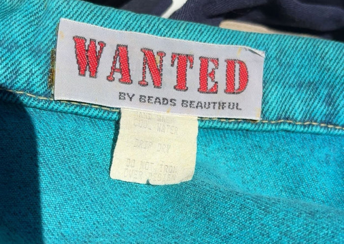 Wanted Denim Bedazzled Feather Jacket