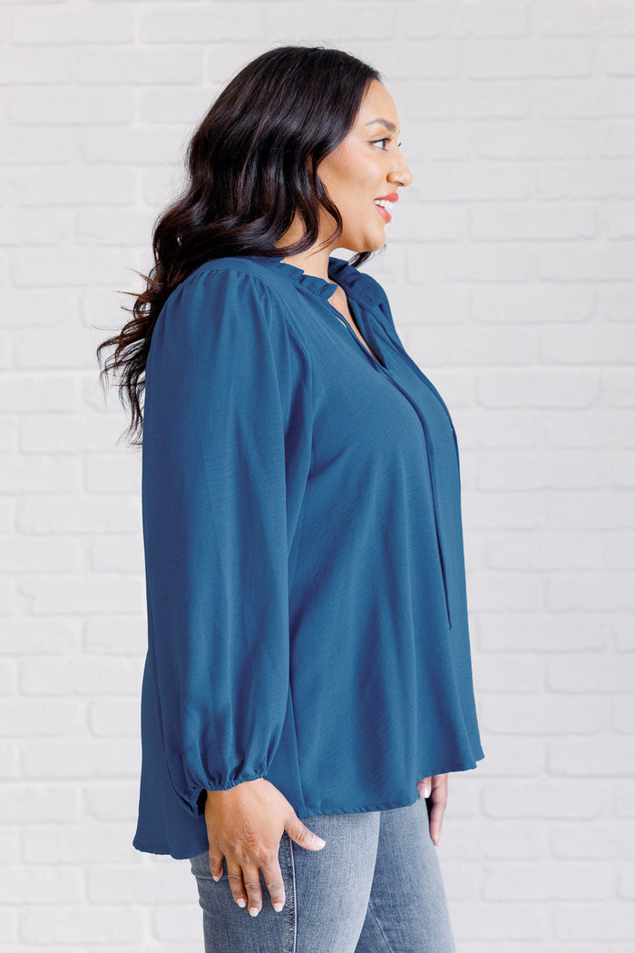 We Believe Keyhole Tie Detail Blouse Blouse Ave Shops- Tilden Co.