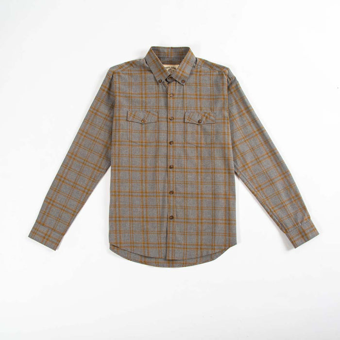 Western - Grey and Mustard Yarn Dyed Plaid