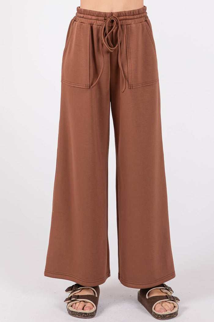 Wide Leg Drawstring Pants Sewn and Seen- Tilden Co.