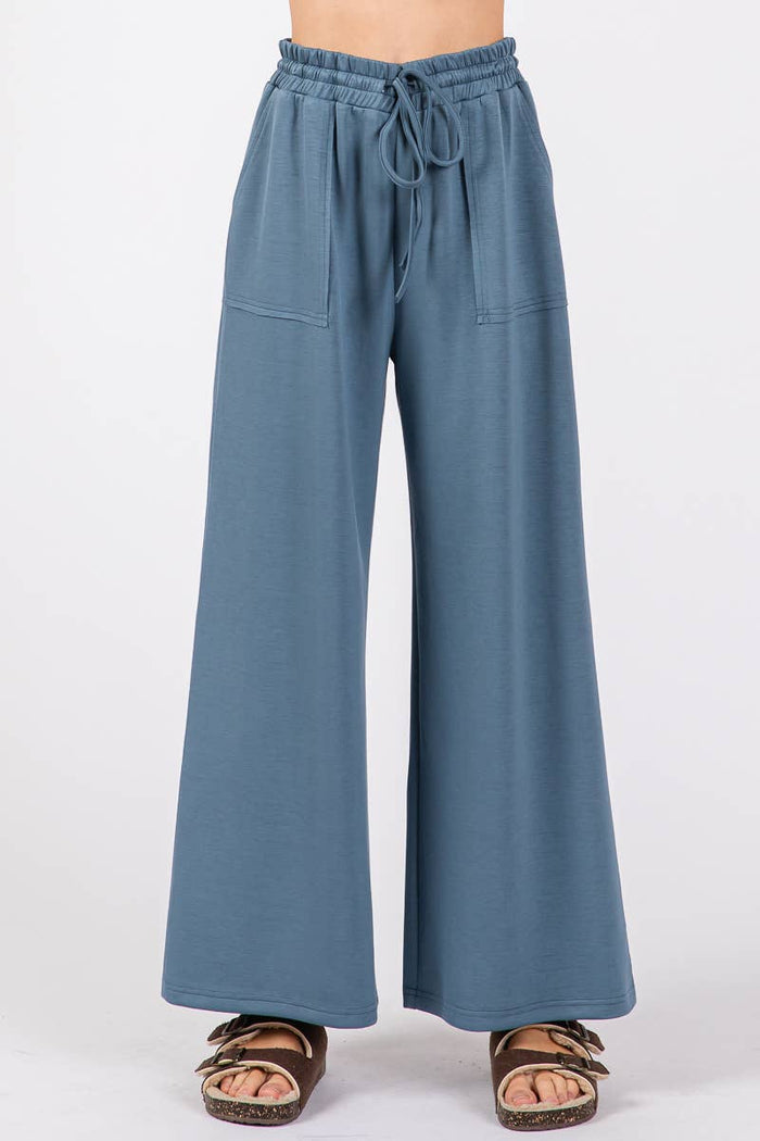Wide Leg Drawstring Pants Sewn and Seen- Tilden Co.