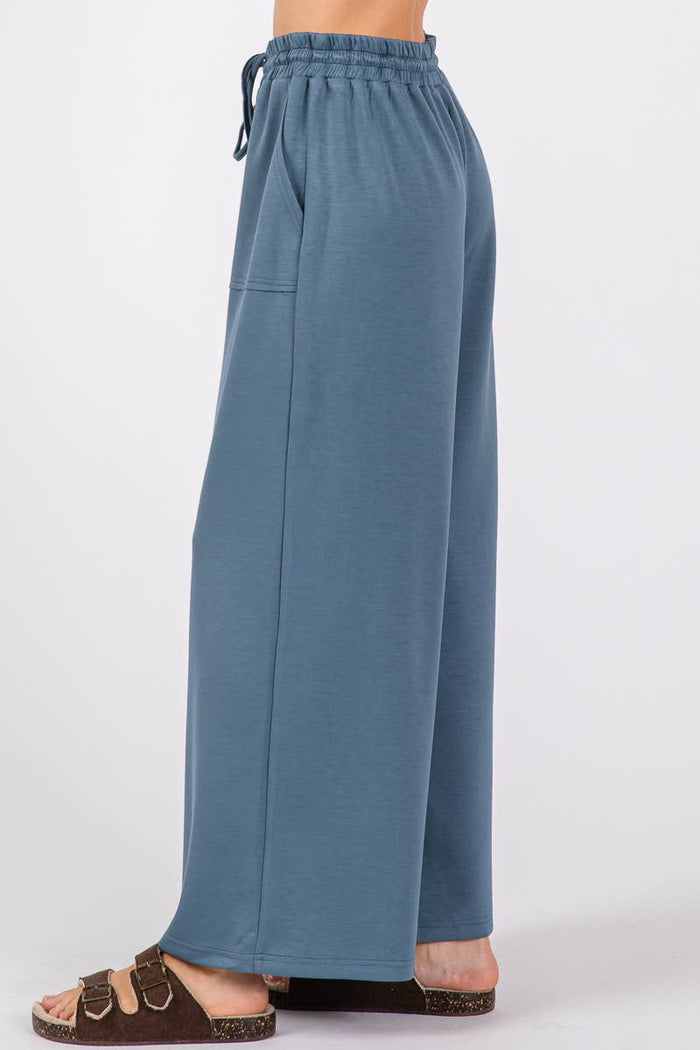 Wide Leg Drawstring Pants Sewn and Seen- Tilden Co.