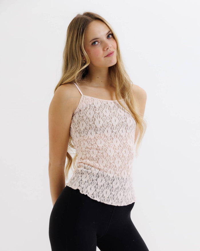 Wonder Lace Cami Tank Top Downeast- Tilden Co.