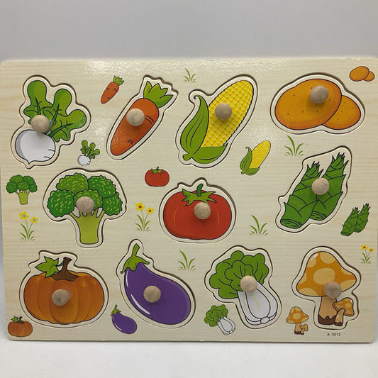 Wooden Vegetable Peg Puzzle