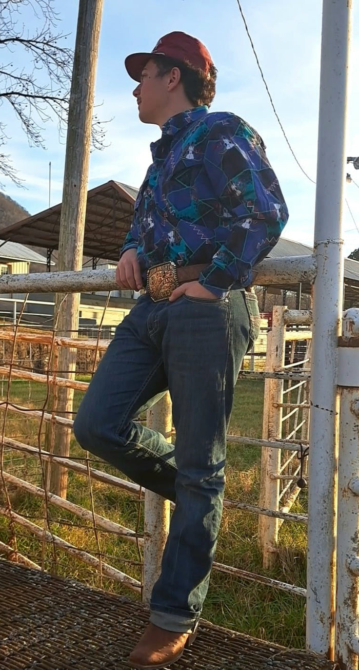 Wrangler 90's Men's Crazy Cow Skull