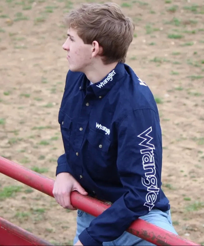 Wrangler Dark Blue Printing On Sleeve And Back