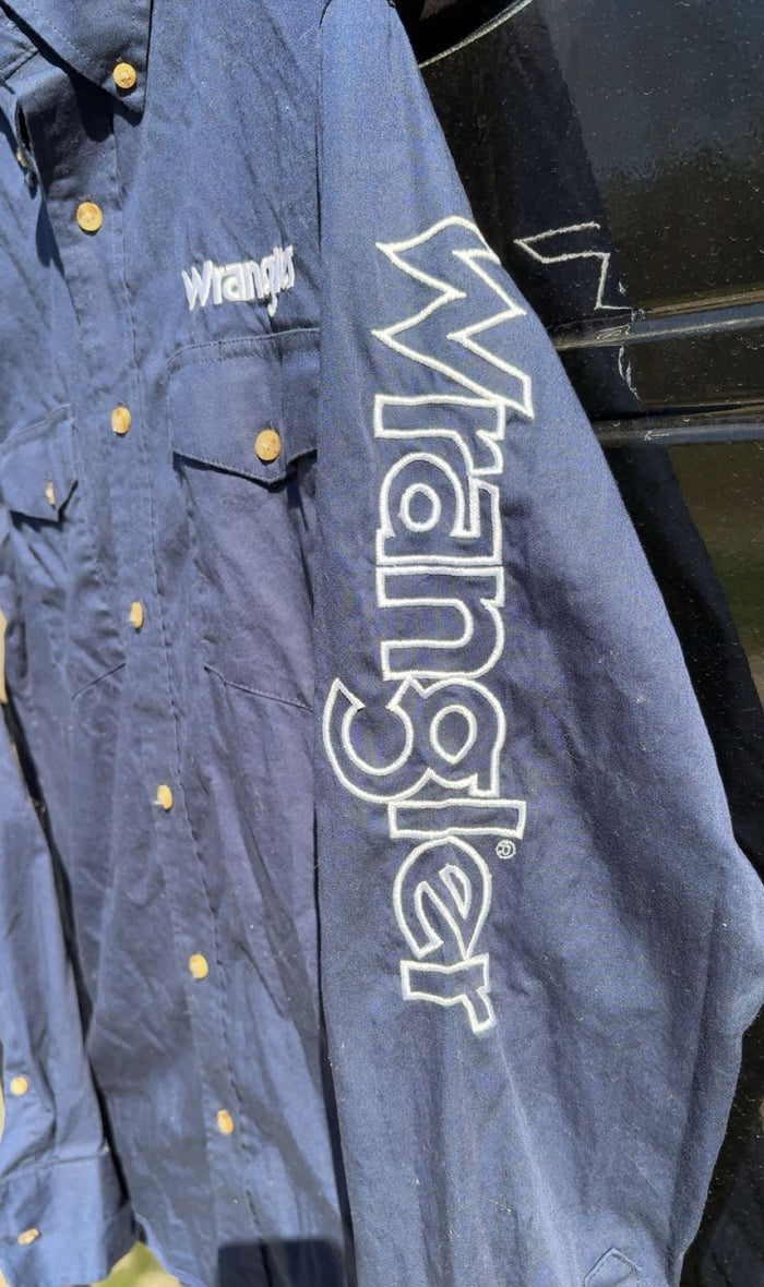 Wrangler Dark Blue Printing On Sleeve And Back