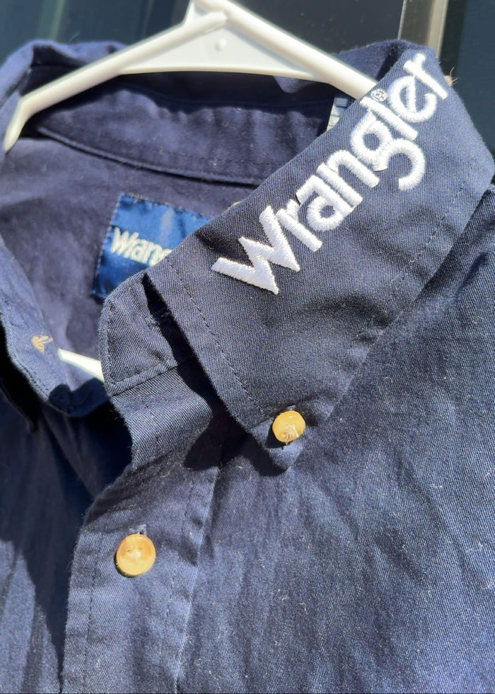 Wrangler Dark Blue Printing On Sleeve And Back