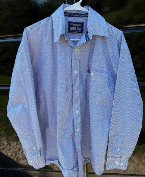 Wrangler George Strait Collection Pin Striped Button-up