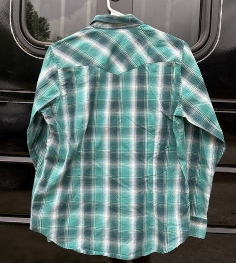 Wrangler Green Plaid Women's Pearl Snap