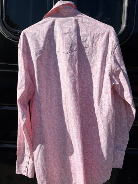 Wrangler Men's Breast Cancer Awareness Pink Pearl Snap