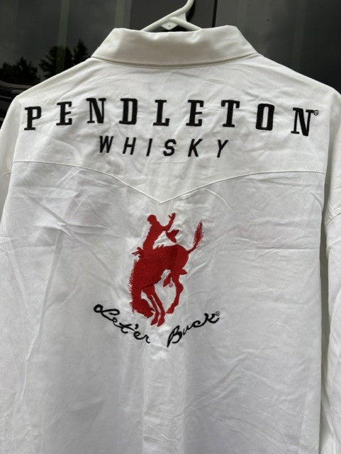 Wrangler Pendleton Whisky "Let'r Buck" 2XL White Button Up -W- Tags