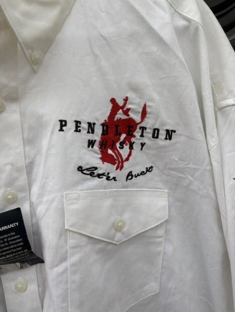 Wrangler Pendleton Whisky "Let'r Buck" 2XL White Button Up -W- Tags