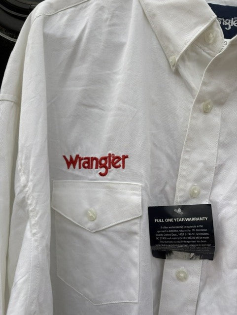 Wrangler Pendleton Whisky "Let'r Buck" 2XL White Button Up -W- Tags