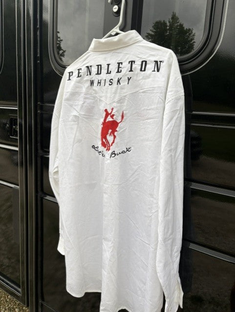 Wrangler Pendleton Whisky "Let'r Buck" 2XL White Button Up -W- Tags
