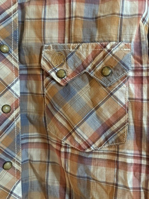 Wrangler Plaid Brown button-up