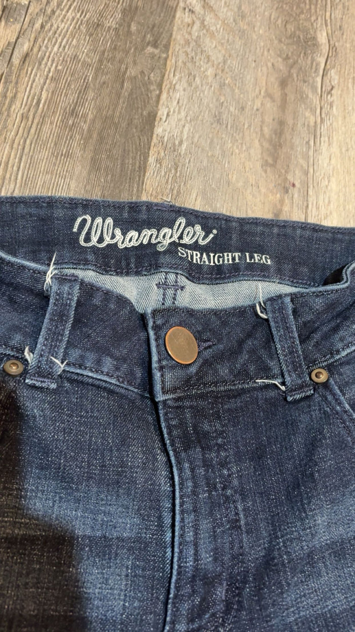 Wrangler Straight Leg Dark Wash Denim Jeans