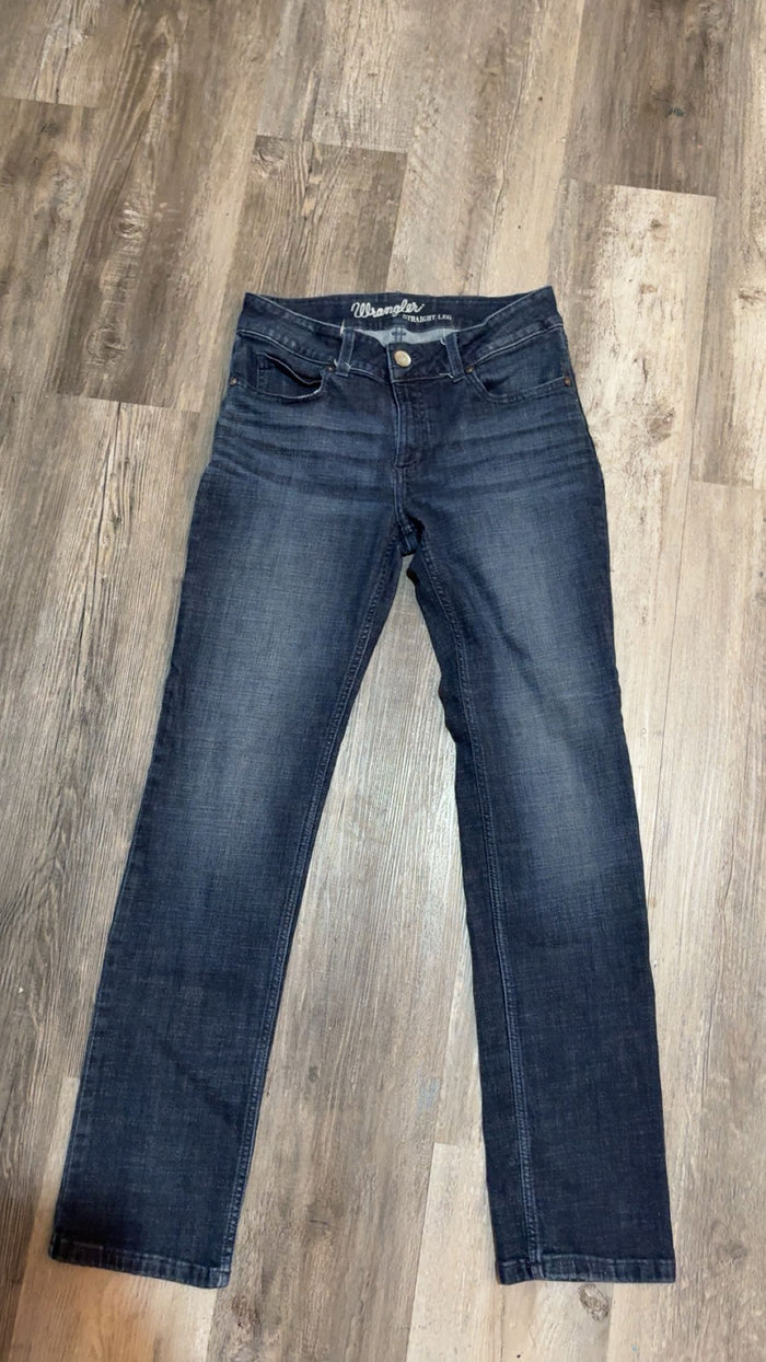 Wrangler Straight Leg Dark Wash Denim Jeans