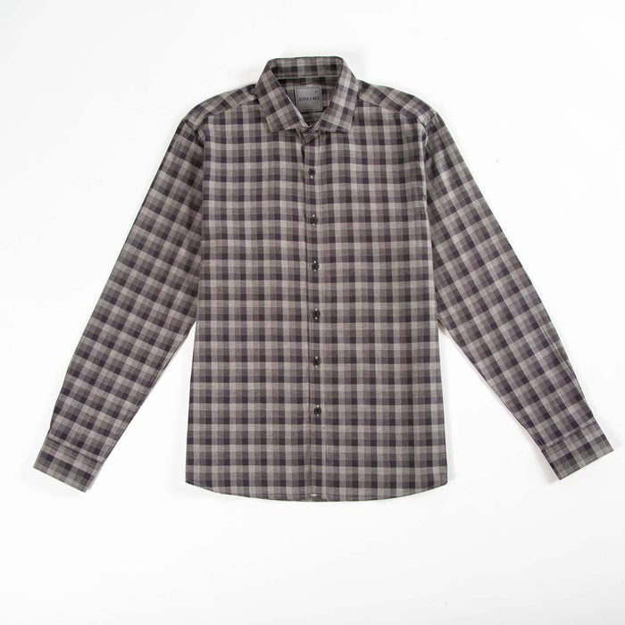 Yarn Dyed - Grey Monochromatic Plaid
