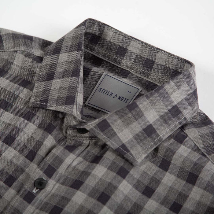 Yarn Dyed - Grey Monochromatic Plaid
