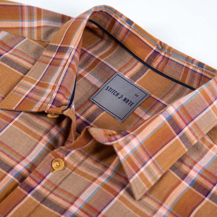 Yarn Dyed - Warm Toned Orange Plaid