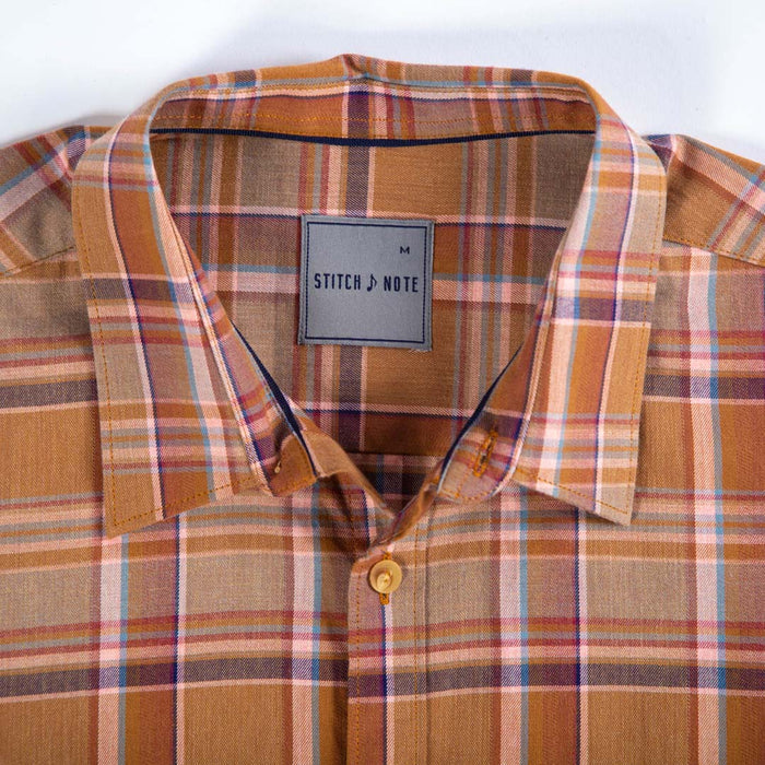 Yarn Dyed - Warm Toned Orange Plaid
