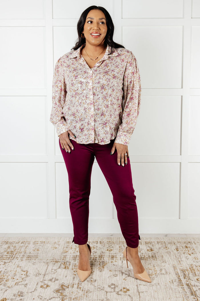 You and I Connect Floral Button Up Blouse Blouse Ave Shops- Tilden Co.