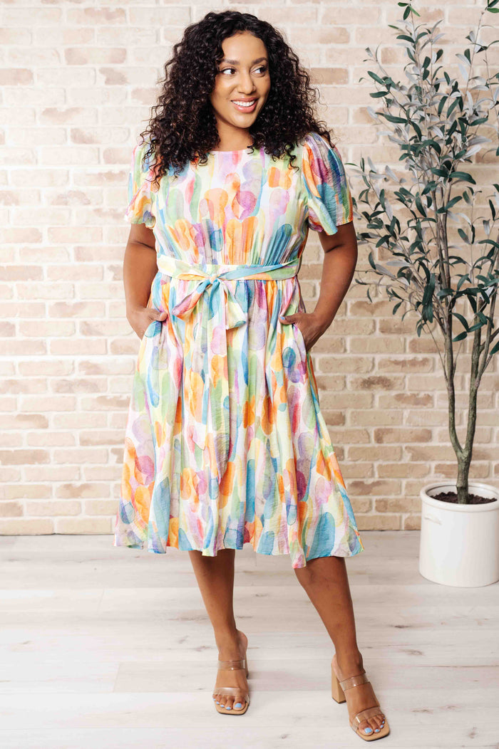 Young, Wild & Free Round Neck Dress Knee Length Dress Ave Shops- Tilden Co.