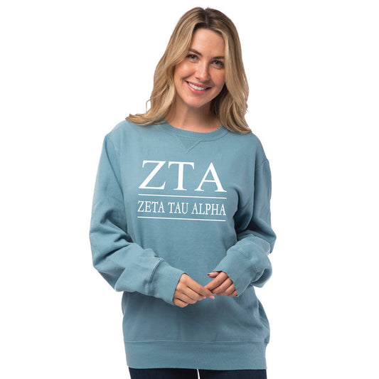 Zeta Tau Alpha Vintage Color Crewneck Sweatshirt