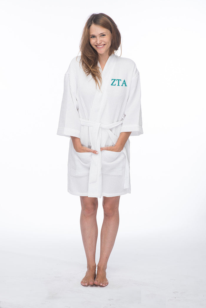 Zeta Tau Alpha Waffle Weave Kimono Bathrobe